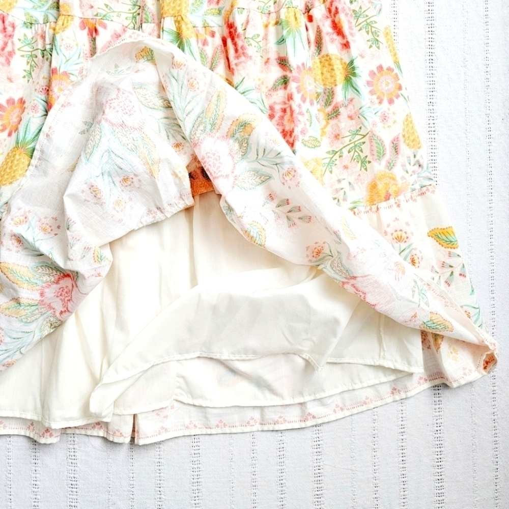 Rachel Zoe 100% Cotton Fully Lined Pull On Floral Maxi Skirt 4 Colorful Rare New - Picture 8 of 16